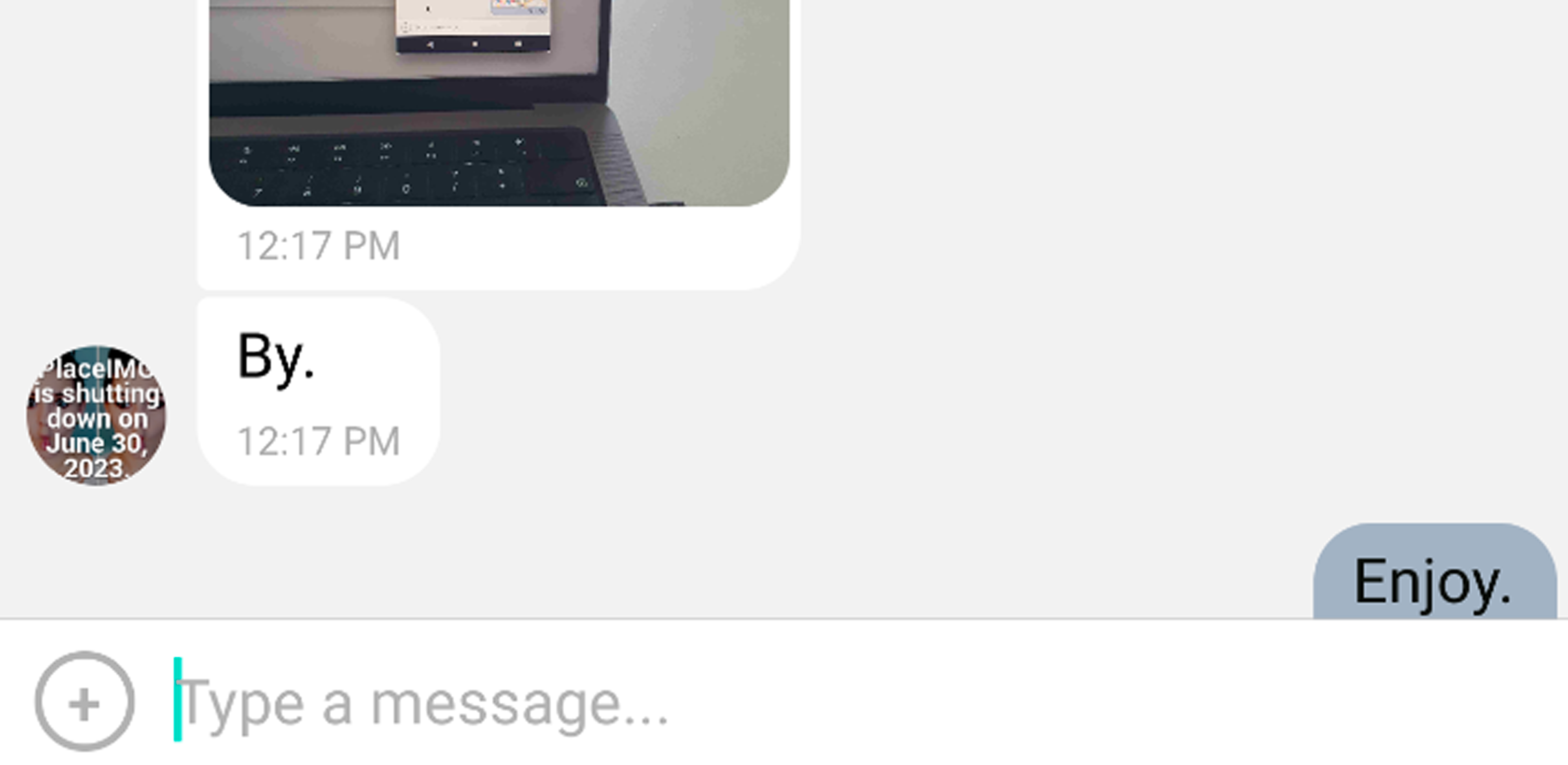 Screenshot from the Chat app.